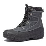 LONDON FOG Breckenridge Snow Boots for Men - Leather Waterproof, Lined Insulated Men’s Winter Snow Boots, Dark Grey, 13