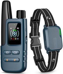 Dog Shock Collar - 4500FT Dog Training Collar with Remote for 10-120lbs Small Medium Large Dogs, IPX8 Waterproof Rechargeable Dog eCollar with Beep(1-8) Vibration(1-16) Safe Shock(1-99)(Bright Blue)