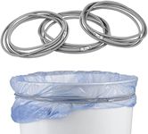 Mission Gallery Trash Can Bands Set of 3 - Metal Connector Fits 13 to 33 Gallon Trash Bag - Durable Elastic Garbage Bag Band for Indoor Outdoor - Waste Basket Rubber Bands For Round & Square Bins Grey