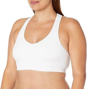 Hanes Sport Women's Seamless Racerback Sports Bra,White,Large