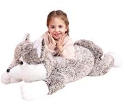 IKASA Large Wolf Stuffed Animal Plush Toy,Giant Cute Jumbo Soft Toys,Huge Big Size Plushy Fluffy Fat Oversized Plushie,Gifts for Kids Girls Boys Girlfriend Children (Brown, 30 inches)