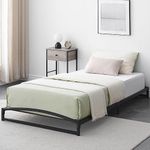 IDEALHOUSE Twin Bed Frame Low Profile, 6 Inches Black Metal Twin Size Platform Bed Frame, Mattress Foundation, No Box Spring Needed