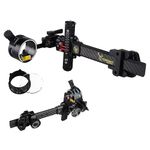 wolfman Archery Compound Bow Sight 0.019" Fiber Optic Micro Adjustable Single Pin Sight for Shooting Competition Hunting Aiming Tool TX9610 (4X Sight Set)