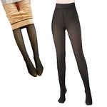 Wetex Premium Women's Thermal Fleece Stocking | Winter Warm Pantyhose Tights | Fur stockings(Fake Transculent With Socks,M)