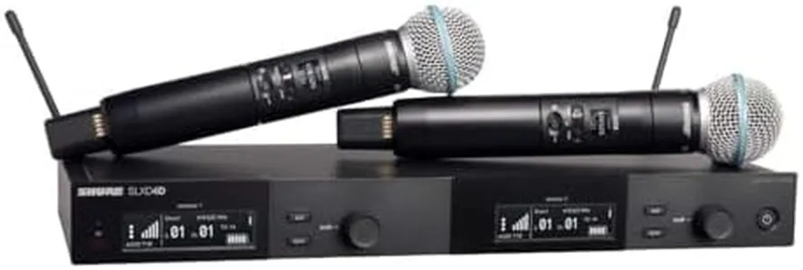 Shure SLXD24D/SM58 Dual Channel Digital Wireless Microphone System - Includes Two SLXD2 Handheld Transmitters with SM58 Vocal Mic Capsules, SLXD4D Rack Mount Receiver | G58 Band (SLXD24D/SM58-G58)