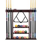 MoyanSuper Pool Stick Holder Cue Stick Holder Wall Mount Billiard Cue Racks Holds Billiards Accessories for Billiard Room,Bar Room,Game Room（Mahogany）