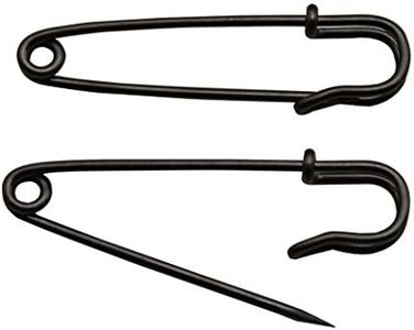 Amanaote Gun Black Safety Pins 50mm X 8 mm Size Jewelry for Kilts Blankets Skirts Crafts Pack of 20