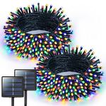 JMEXSUSS 2 Pack Solar Christmas Lights Outdoor Waterproof, Total 400LED 151FT Solar String Lights, 8 Modes Multi-Colored Solar Lights for Outside Garden Patio Party Christmas Tree Xmas Decorations