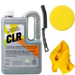 1 PACK CLEANING BUNDLE + CLR Calcium, Lime & Rust Remover (828mL) + Microfiber Towel, Crevice Cleaning Brush & Scrub Brush