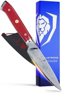 Dalstrong Paring Knife - 3.5 inch - Shogun Series - Damascus - Japanese AUS-10V Super Steel Kitchen Knife - Vacuum Treated - Crimson Red ABS Handle - Razor Sharp Cooking Chef Knife - w/Sheath