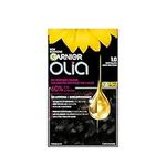 Garnier Olia Permanent Hair Dye, Ammonia-Free Hair Color, 1.0 Deep Black, Long-Lasting Hair Shine With 60% Oils, 1 Application