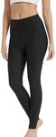 Tesuwel Womens Swim Pants Long High Waist Swim Leggings for Women Swimwear Surf Water Swimming Leggings Sun Protection UV Leggings Ladies Rash Guard Swim Tights Fast Dry Lightweight 1129 Black L