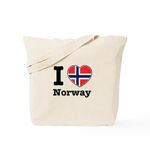 CafePress I Love Norway Tote Bag Natural Canvas Tote Bag, Reusable Shopping Bag