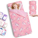 Nap Mat- Toddler Nap Mat with Pillow & Fleece Blanket- 55''*35''*3''Nap Mat for Toddlers- Nap Mats for Preschool, Daycare