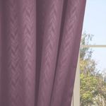 LINENWALAS 100% True Blackout Curtains 7 Feet Long - 1 Panel Curtain, Herringbone Embossed Design Complete Light Block Thermal Insulated & Noise Reducing Room Darkening Curtains (Lilac)