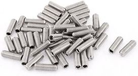 uxcell M4x12mm Metric Stainless Steel Hex Socket Set Cup Point Grub Screws Silver Tone Towel Rack Door Knob 50pcs