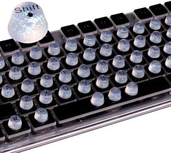 Raised Keyboard Stickers for Long Nails, Bling Keyboard Bubbles for Women with Letters, Soft Silicone Nail Art Typing Keycaps for Desktops (Clear, 64 Pcs)