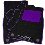 Car Mats FOR Hyundai Santa Fe HYBRID (7 Seater) 2021+ Black Carpet + Purple Ribbed Trim + Purple Rectangle Heel Pad [SAPP-2614]