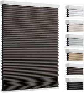 Changshade Cellular Shades Cordless Blinds Blackout for Indoor Windows, Honeycomb Blind Room Darkening Shade 1.5'' Single Cell Pleated, Easy to Install Shade Size 55" Wide x 72" Height, Taupe