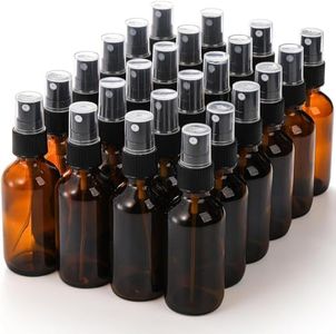 Youeon 24 Pcs 2 oz Amber Glass Spray Bottles for Essential Oils, Mini Spray Bottles, Fine Mist Spray Bottles, Refillable Empty Spray Bottles for Travel, Hair, Perfumes, Plants