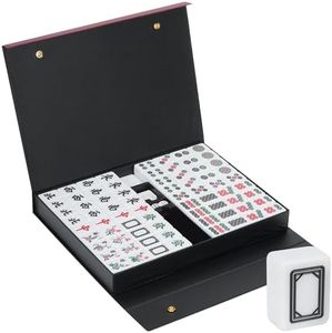Nisorpa 40x30mm Chinese Majong Set,Solid Structure Mah Jongg Game,144PC Large Mahjong Tile Set Complete Majong Game Sets for Travel Party Family 麻将(40x30mm)