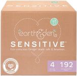 Earth & Eden Sensitive Baby Diapers, Size 4 (192 Count) - Eco-Conscious & Hypoallergenic Diapers - No Harsh Chemicals - Comfortable and Gentle on Skin - Dermatologically Approved