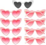 9 Pack Pink Heart Bachelorette Party Sunglasses, Bridal Shower Favors Wedding Supplies Bride Tribe / Bridesmaid Glasses