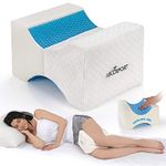 Abco Tech Memory Foam Knee Pillow with Cooling Gel – Leg Wedge Pillow for Side Sleepers, Pregnancy, Spine Alignment and Pain Relief – Breathable, Hypoallergenic and Comfortable – with Washable Cover