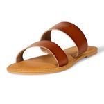 Amazon Essentials Women's Two Band Sandal, Tan, 5.5 UK