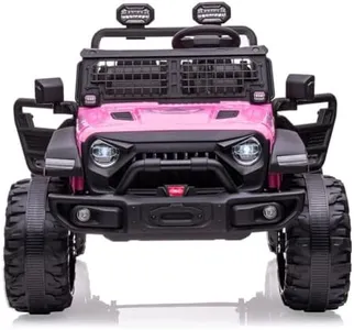 24V Kids Ride on 2 Seaters Electric Car with Remote Control, 2*120W Motors Battery Powered 20" Extra Large Seats+15.5" XL Wheels,LED Headlights, Front Storage, Bottle Holder, FM, Music for 3+ (Pink)