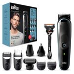 Braun All-in-One Trimmer for Men, From Gillette, 9-in-1, For Face, Hair, Body, Ear, Nose, Private parts, German Engineering,100-Min Runtime, Waterproof, precision trimming comb, professional finish, 5-quick charge, Body Trimmer, MGK5380