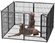 HOMIDEC Dog Pen, 8 Panel Puppy Pen with Door, High 100cm Indoor/Outdoor Pet Exercise Playpen, Portable Detachable Animal Run Enclosures for Dogs, Puppies, Cats, Rabbits and Other Animals (Black)