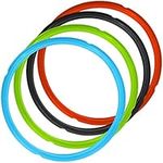 4 Pack Silicone Sealing Rings for Instant Pot, FineGood 4 Colors 5/6qt Size Sweet and Savory Edition Accessory for Pressure Cooker - Red, Black,Blue,Green