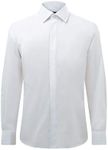 Dobell Mens White Tuxedo Dress Shirt Regular Fit Standard Collar Double Cuff Plain Fly Front-16.5