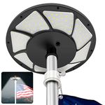 Solar Flag Pole Light 176 LED, 880 Lumen Brightest 6800mAh Solar Powered Flagpole Lights for Most 15 to 25Ft Flag Poles, 100% Flag Coverage Downlight Last Up to 10 Hrs, IP67 Waterproof Auto On/Off