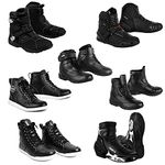 PROFIRST' All in One Short Ankle Motorbike Boots Protective Clothing CE Armored Waterproof Motorcycle shoes All black (BT-107 Black Sneakers, UK Footwear Size System, Adult, Men, Numeric, Medium, 6)