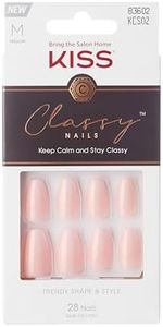 KISS Classy Press-On Nägel "Cozy Meets Cute" nude medium Mandel Coffin Form - 28 Press On Kunst-Nägel zum Aufkleben DIY, 2g Nagelkleber, 1 Maniküre-Stäbchen, 1 Mini-Feile