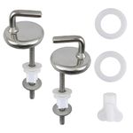 2 Pcs Toilet Seat Fittings, Toilet Seat Hinges, Toilet Seat Fixings Easy and Fast Installation Replacement Hinge with Fittings and Repair Parts Compatible with Most Standard Toilets