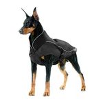 Waterproof Dog Coat Winter Warm Jacket, Dog Windproof Waterproof Coat with Fleece Lining Thicker Section, Adjustable Winter Warm Dog Jacket, Suitable for Dogs (Black, M)