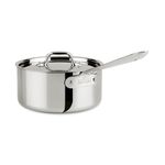 All-Clad 4203 Stainless Steel Tri-Ply Bonded Dishwasher Safe Sauce Pan with Lid/Cookware, 3-Quart, Silver -