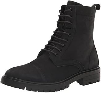 Calvin Klein Men's Lorenzo Ankle Boot, Black Leather, 8.5
