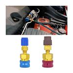 zipelo R1234YF Quick Couplers Kit, to R134A Conversion High Low Side Adapters Hose Fitting Connector for Refrigerant Car Air Conditioning System AC Charging, Accessories Red/Blue