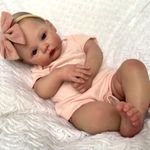 iCradle Dolls Reborn Newborn Baby Reborn Girls 19 inch Soft Silicone Realisitc Handmade Vinyl Soft Life like Cute Newborn Doll Reborn Toys