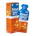 Fast&Up Energy Gel- Orange Blast flavour (Caffeinated) - Pack of 6 Gel Sachets, 39g per sachet- For Instant energy boost, Improved endurance and performance