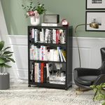 3-Shelf Adjustable Heavy Duty Storage Shelving Unit Metal Organizer Wire Rack Bookshelf Bookcase Metal Shelf Garage Storage Shelves Bakers Rack with Wheels for Laundry Bathroom Kitchen Pantry Closet