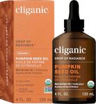 Cliganic Organic Pumpkin Seed Oil, 100% Pure - For Face & Hair | Natural Cold Pressed Unrefined (Packaging May Vary)