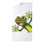 CafePress Happy Green Frog Large Beach Towel, Soft 30"x60" Towel with Unique Design