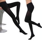 Compression Stockings,Extra Wide Calf Support Hose Men & Women Compression Stockings Thigh High Close Toe Pantyhose Pain Relief Leg Thin Socks M-Black