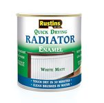 RUSTINS Quick Drying Radiator Paint White Matt 250ml - – Long-Lasting Heat-Resistant Finish for Radiators and Metal Surfaces, Easy Application