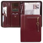 Filerix Portfolio Binder, Portfolio Organizer with Clipboard [PU Leather Notecase] A4 Note Case [Card Slots][Tablet Sleeve]and [Note Pockets] for Office, Documents, Interview & Bills-Darkbrown